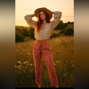 🦄 RARE 1980s Laura Ashley cotton high-rise floral pants 🌸 Boho cottagecore